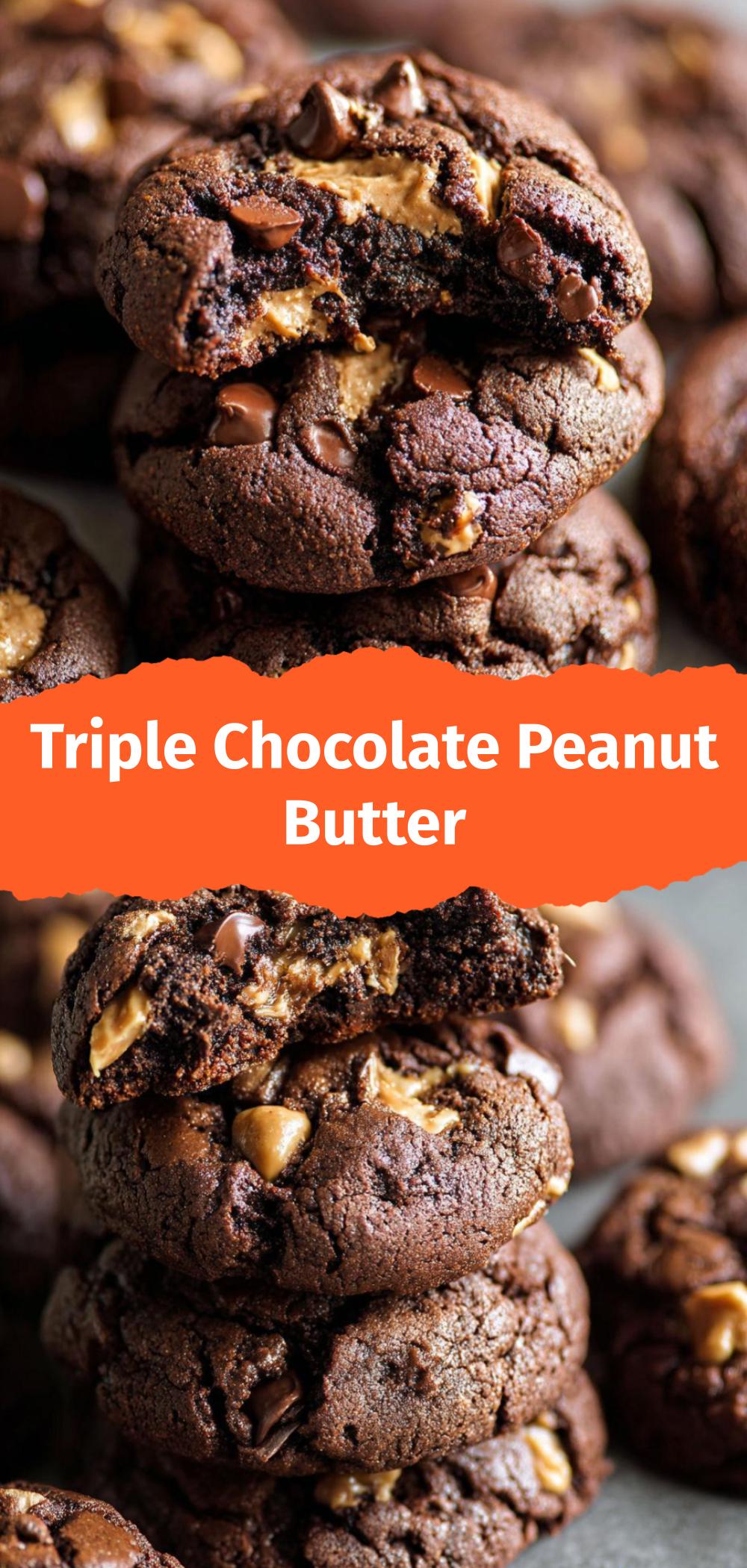 Salty & Sweet: Triple Chocolate Peanut Butter Blossom Cookies Recipe
